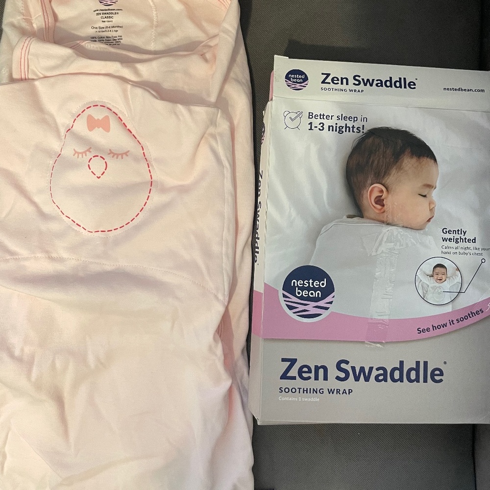 Nested bean zen swaddle 0-4 months pink